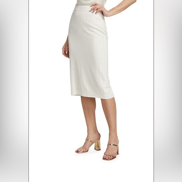 L’Agence Julie Metallic-Pinstriped Pencil Skirt - Picture 5 of 7